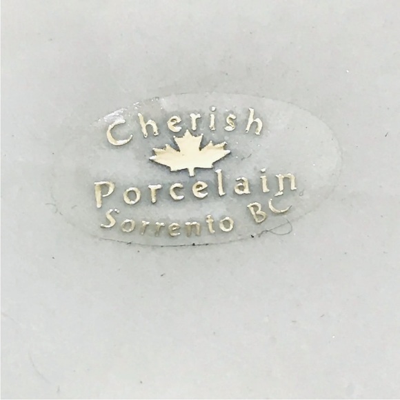 Vintage Cherish Porcelain Studio Vase Handcrafted Turquoise Gold Gilded 6" tall - Picture 7 of 7